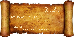 Kruppa Lilla névjegykártya